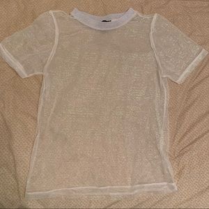 TOPSHOP short sleeve mesh tee shirt